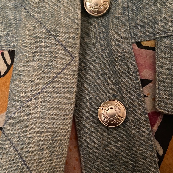 Dior Denim Vest with Multicolor Graffiti - Picture 3 of 4